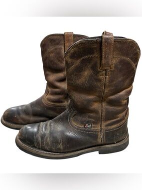 Justin Boot WK4960 Men Wyoming Brown Leather Waterproof 10" Cowboy Work Boot 9D
